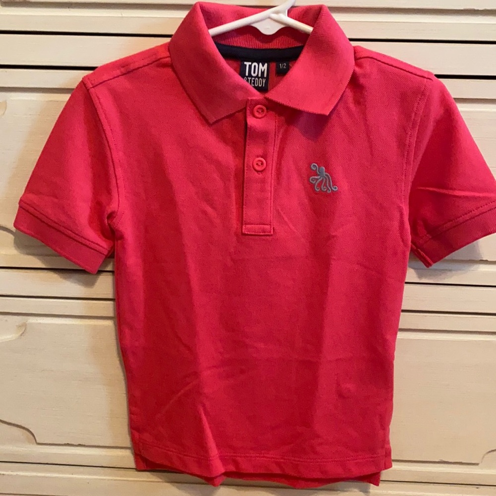 Tom & Teddy Toddler Boy Polo in Raspberry